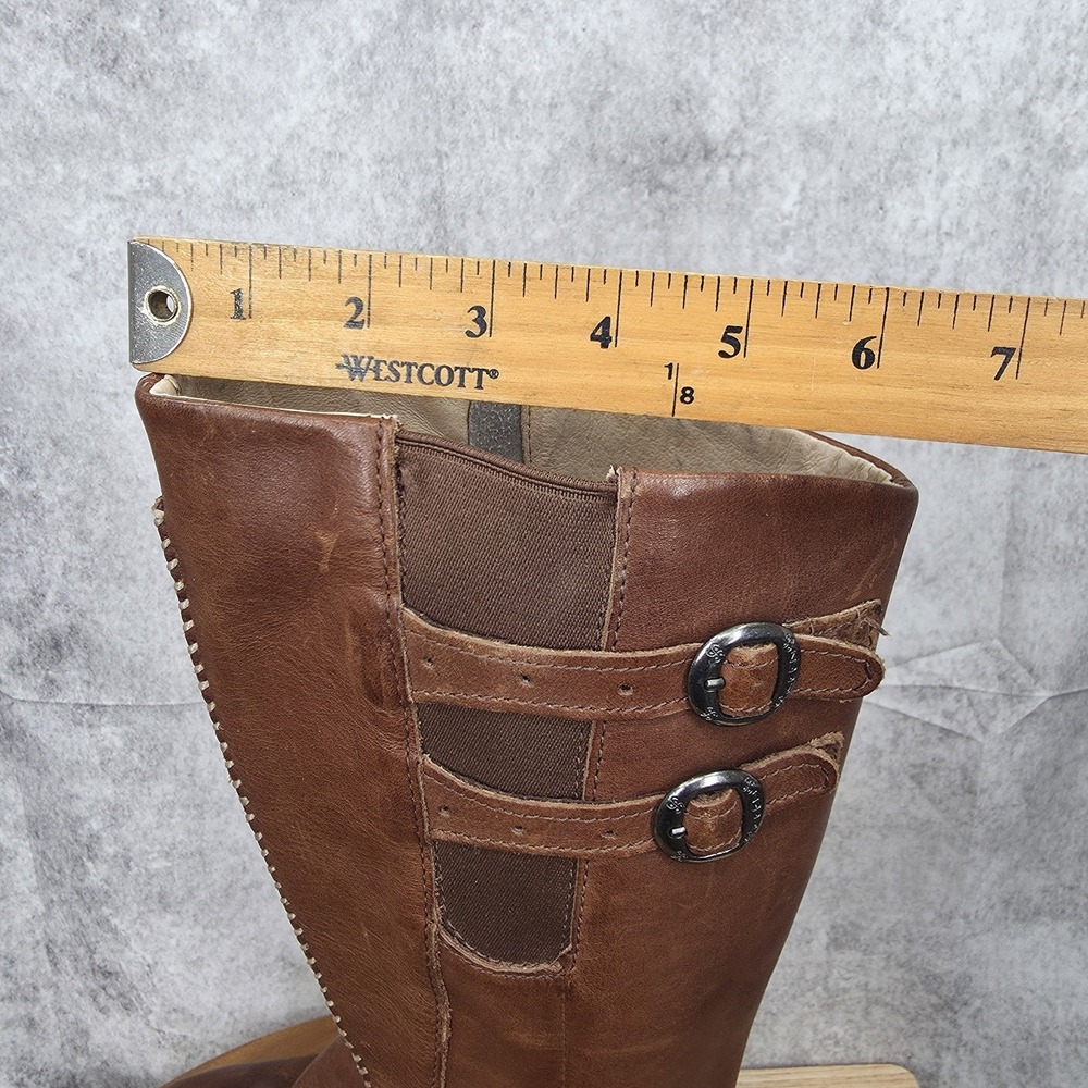 Keen Riding Boots Womens 6.5 Bern Baby Bern Brown Leather Knee High Wedge - Picture 8 of 14